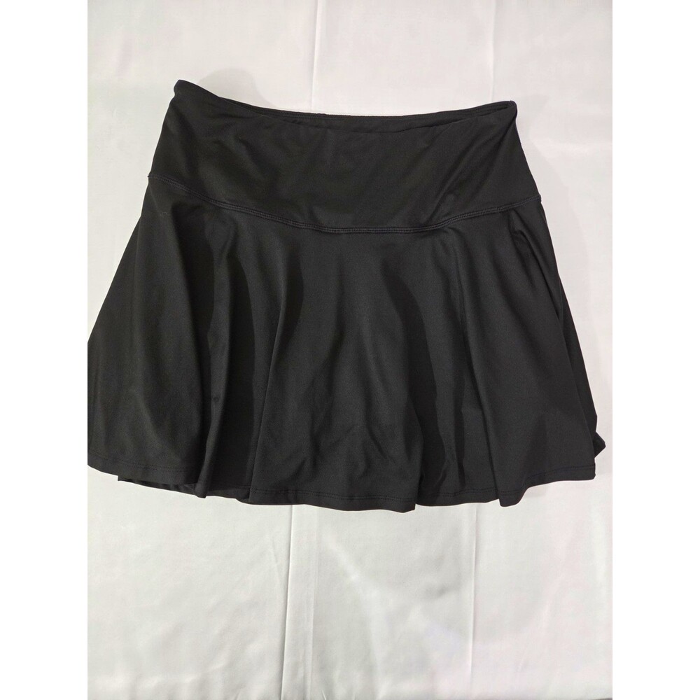 Women’s Black Athletic Skort Built-In Shorts Elastic Waist Zip Pocket Size L